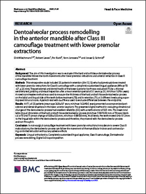 Dentoalveolar process remodelling in the anterior mandible after